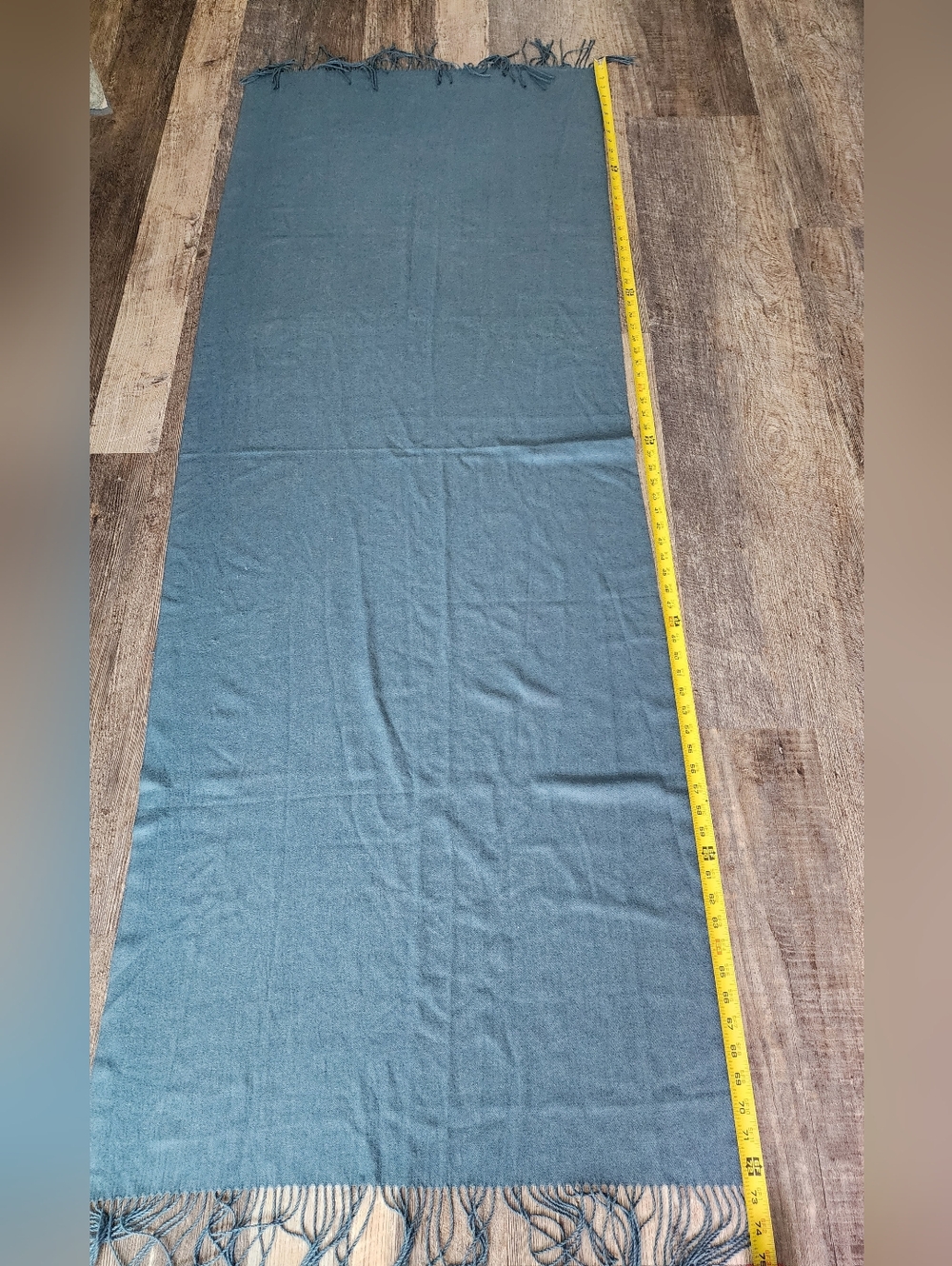 Pashmina Style Wool Silk Scarf - Slate Blue - Picture 4 of 4